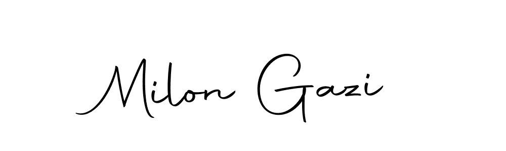 Here are the top 10 professional signature styles for the name Milon Gazi. These are the best autograph styles you can use for your name. Milon Gazi signature style 10 images and pictures png