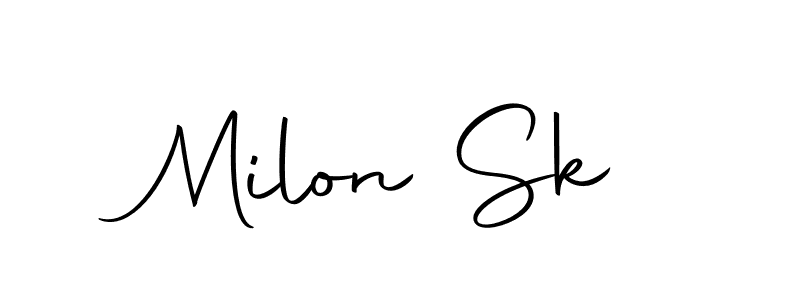 The best way (Autography-DOLnW) to make a short signature is to pick only two or three words in your name. The name Milon Sk include a total of six letters. For converting this name. Milon Sk signature style 10 images and pictures png