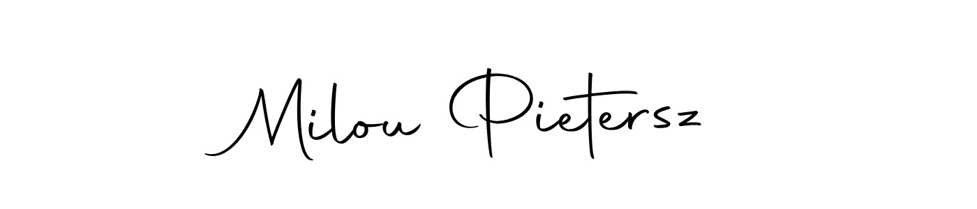 You should practise on your own different ways (Autography-DOLnW) to write your name (Milou Pietersz) in signature. don't let someone else do it for you. Milou Pietersz signature style 10 images and pictures png