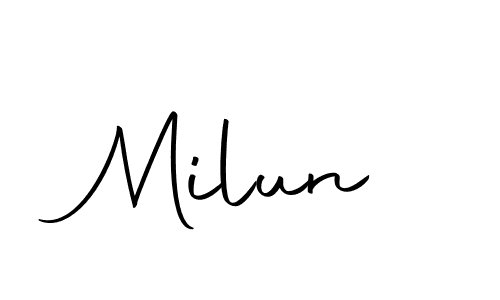 You should practise on your own different ways (Autography-DOLnW) to write your name (Milun) in signature. don't let someone else do it for you. Milun signature style 10 images and pictures png