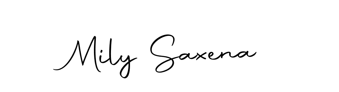 Mily Saxena stylish signature style. Best Handwritten Sign (Autography-DOLnW) for my name. Handwritten Signature Collection Ideas for my name Mily Saxena. Mily Saxena signature style 10 images and pictures png