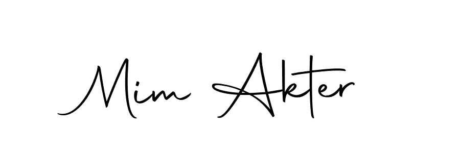 You should practise on your own different ways (Autography-DOLnW) to write your name (Mim Akter) in signature. don't let someone else do it for you. Mim Akter signature style 10 images and pictures png