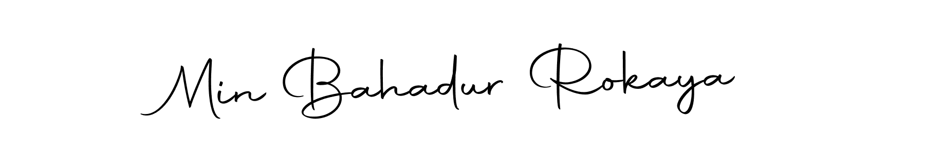 Create a beautiful signature design for name Min Bahadur Rokaya. With this signature (Autography-DOLnW) fonts, you can make a handwritten signature for free. Min Bahadur Rokaya signature style 10 images and pictures png