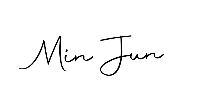 Create a beautiful signature design for name Min Jun. With this signature (Autography-DOLnW) fonts, you can make a handwritten signature for free. Min Jun signature style 10 images and pictures png