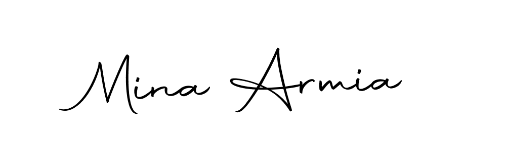 You should practise on your own different ways (Autography-DOLnW) to write your name (Mina Armia) in signature. don't let someone else do it for you. Mina Armia signature style 10 images and pictures png