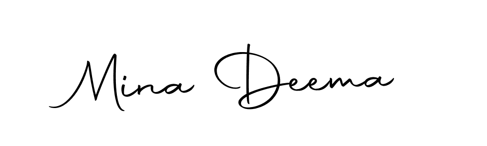 Design your own signature with our free online signature maker. With this signature software, you can create a handwritten (Autography-DOLnW) signature for name Mina Deema. Mina Deema signature style 10 images and pictures png
