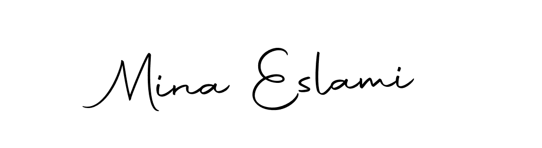 Design your own signature with our free online signature maker. With this signature software, you can create a handwritten (Autography-DOLnW) signature for name Mina Eslami. Mina Eslami signature style 10 images and pictures png