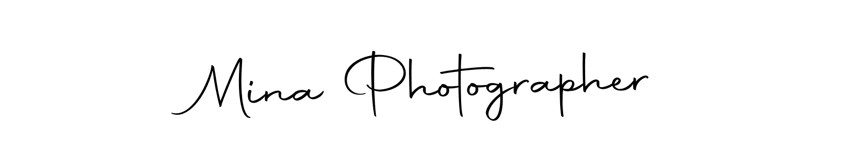 Use a signature maker to create a handwritten signature online. With this signature software, you can design (Autography-DOLnW) your own signature for name Mina Photographer. Mina Photographer signature style 10 images and pictures png
