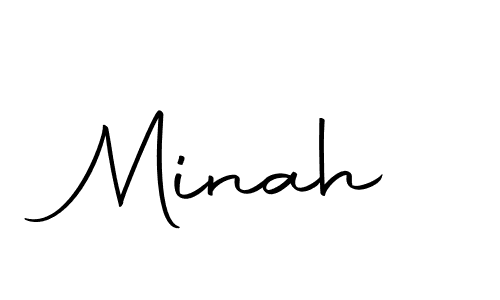 How to make Minah name signature. Use Autography-DOLnW style for creating short signs online. This is the latest handwritten sign. Minah signature style 10 images and pictures png