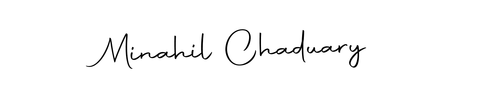 Use a signature maker to create a handwritten signature online. With this signature software, you can design (Autography-DOLnW) your own signature for name Minahil Chaduary. Minahil Chaduary signature style 10 images and pictures png