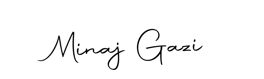 Make a beautiful signature design for name Minaj Gazi. With this signature (Autography-DOLnW) style, you can create a handwritten signature for free. Minaj Gazi signature style 10 images and pictures png