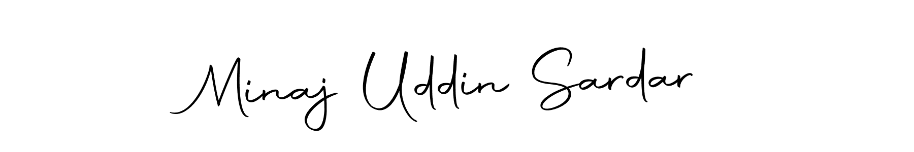 How to make Minaj Uddin Sardar name signature. Use Autography-DOLnW style for creating short signs online. This is the latest handwritten sign. Minaj Uddin Sardar signature style 10 images and pictures png