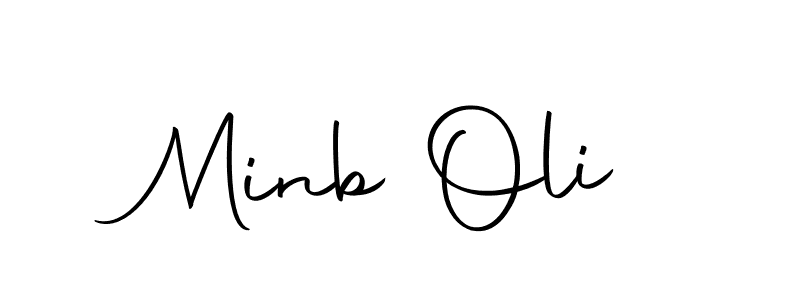 Design your own signature with our free online signature maker. With this signature software, you can create a handwritten (Autography-DOLnW) signature for name Minb Oli. Minb Oli signature style 10 images and pictures png