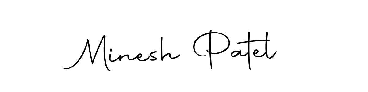 How to make Minesh Patel name signature. Use Autography-DOLnW style for creating short signs online. This is the latest handwritten sign. Minesh Patel signature style 10 images and pictures png