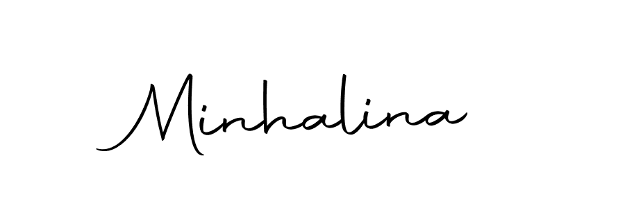 Use a signature maker to create a handwritten signature online. With this signature software, you can design (Autography-DOLnW) your own signature for name Minhalina. Minhalina signature style 10 images and pictures png