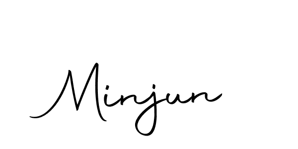 Make a beautiful signature design for name Minjun. With this signature (Autography-DOLnW) style, you can create a handwritten signature for free. Minjun signature style 10 images and pictures png