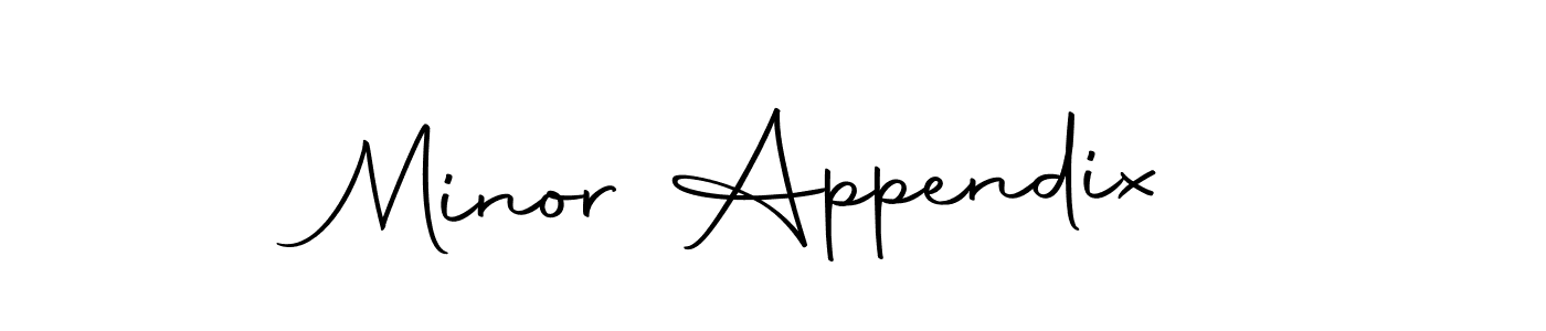 Design your own signature with our free online signature maker. With this signature software, you can create a handwritten (Autography-DOLnW) signature for name Minor Appendix. Minor Appendix signature style 10 images and pictures png