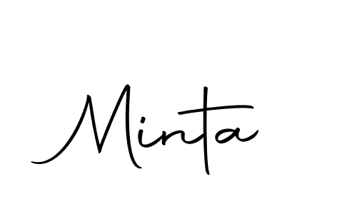 Design your own signature with our free online signature maker. With this signature software, you can create a handwritten (Autography-DOLnW) signature for name Minta. Minta signature style 10 images and pictures png