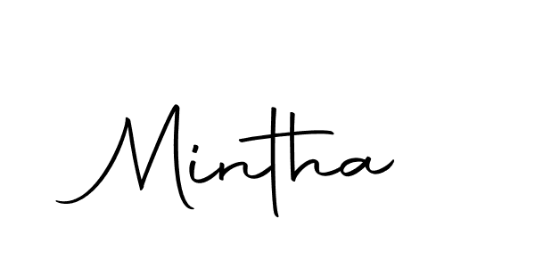 Make a beautiful signature design for name Mintha. With this signature (Autography-DOLnW) style, you can create a handwritten signature for free. Mintha signature style 10 images and pictures png