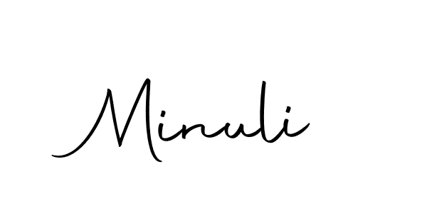 How to make Minuli name signature. Use Autography-DOLnW style for creating short signs online. This is the latest handwritten sign. Minuli signature style 10 images and pictures png