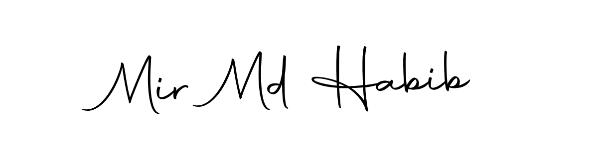 How to make Mir Md Habib name signature. Use Autography-DOLnW style for creating short signs online. This is the latest handwritten sign. Mir Md Habib signature style 10 images and pictures png