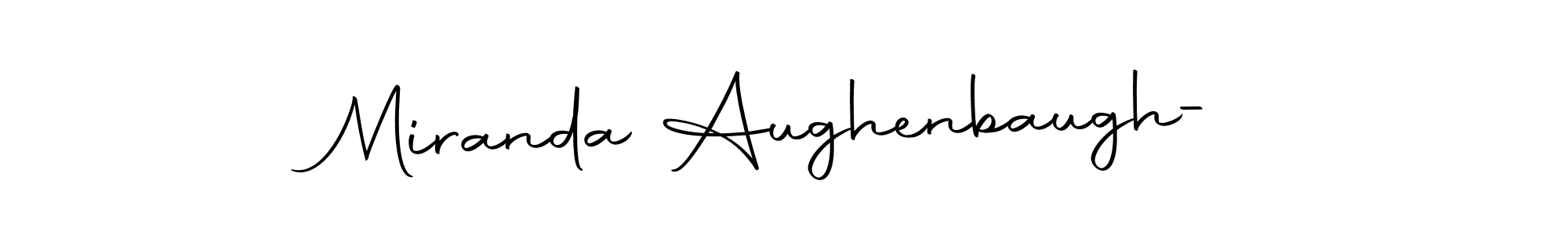 How to make Miranda Aughenbaugh- name signature. Use Autography-DOLnW style for creating short signs online. This is the latest handwritten sign. Miranda Aughenbaugh- signature style 10 images and pictures png