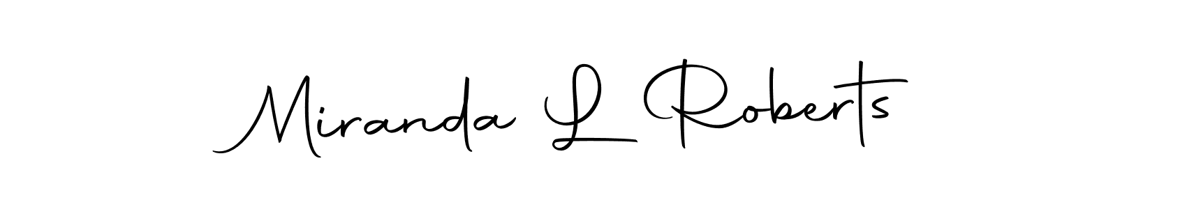 Use a signature maker to create a handwritten signature online. With this signature software, you can design (Autography-DOLnW) your own signature for name Miranda L Roberts. Miranda L Roberts signature style 10 images and pictures png