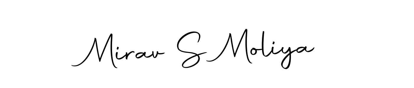 How to make Mirav S Moliya name signature. Use Autography-DOLnW style for creating short signs online. This is the latest handwritten sign. Mirav S Moliya signature style 10 images and pictures png