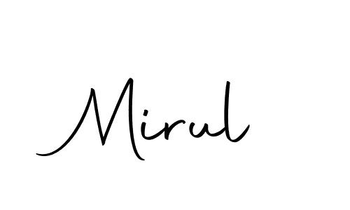 Use a signature maker to create a handwritten signature online. With this signature software, you can design (Autography-DOLnW) your own signature for name Mirul. Mirul signature style 10 images and pictures png