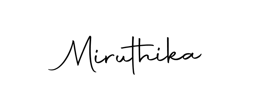 Design your own signature with our free online signature maker. With this signature software, you can create a handwritten (Autography-DOLnW) signature for name Miruthika. Miruthika signature style 10 images and pictures png