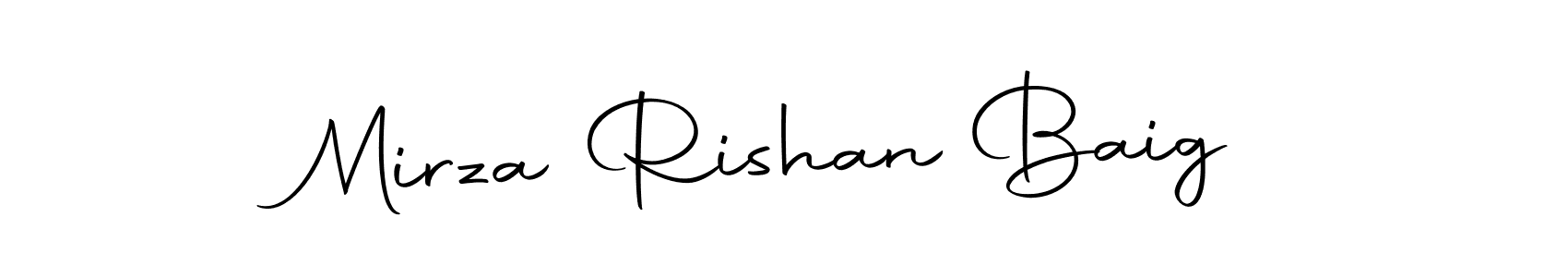 How to make Mirza Rishan Baig name signature. Use Autography-DOLnW style for creating short signs online. This is the latest handwritten sign. Mirza Rishan Baig signature style 10 images and pictures png