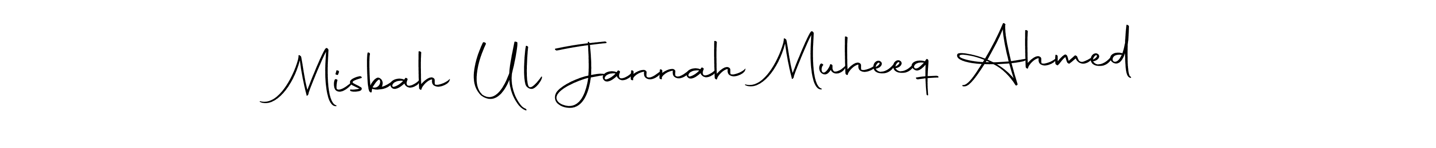 It looks lik you need a new signature style for name Misbah Ul Jannah Muheeq Ahmed. Design unique handwritten (Autography-DOLnW) signature with our free signature maker in just a few clicks. Misbah Ul Jannah Muheeq Ahmed signature style 10 images and pictures png
