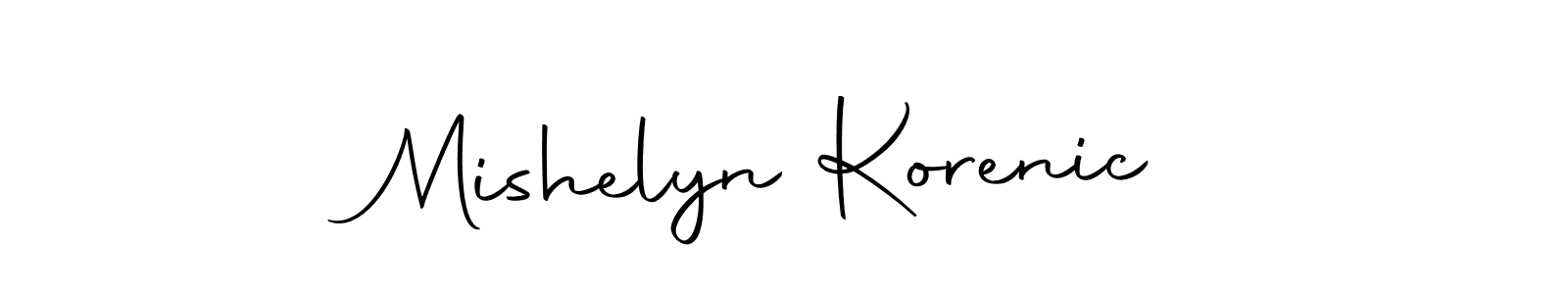 Design your own signature with our free online signature maker. With this signature software, you can create a handwritten (Autography-DOLnW) signature for name Mishelyn Korenic. Mishelyn Korenic signature style 10 images and pictures png