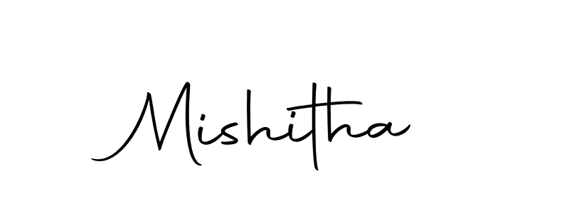 Create a beautiful signature design for name Mishitha. With this signature (Autography-DOLnW) fonts, you can make a handwritten signature for free. Mishitha signature style 10 images and pictures png