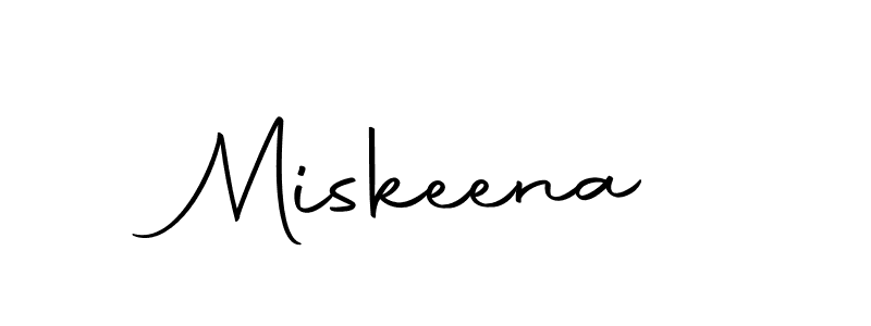 Use a signature maker to create a handwritten signature online. With this signature software, you can design (Autography-DOLnW) your own signature for name Miskeena. Miskeena signature style 10 images and pictures png