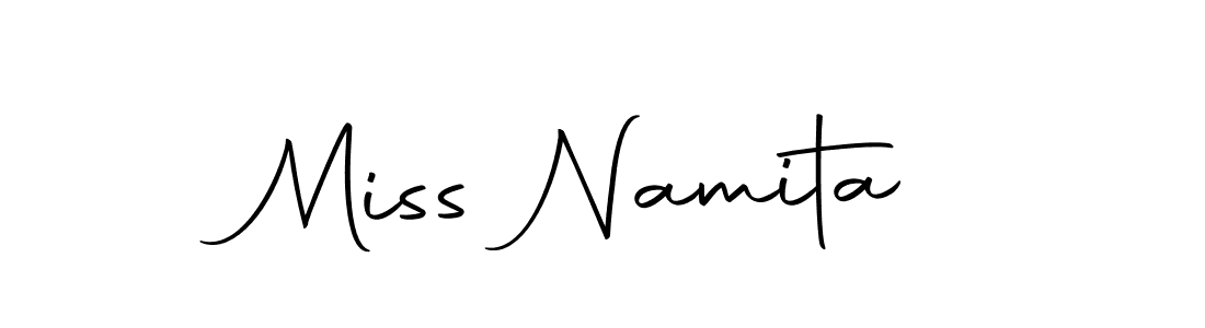 How to make Miss Namita name signature. Use Autography-DOLnW style for creating short signs online. This is the latest handwritten sign. Miss Namita signature style 10 images and pictures png