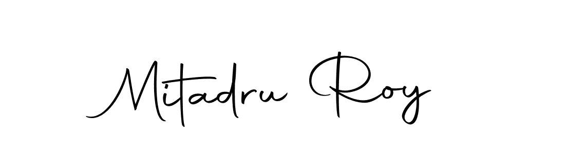 How to make Mitadru Roy name signature. Use Autography-DOLnW style for creating short signs online. This is the latest handwritten sign. Mitadru Roy signature style 10 images and pictures png