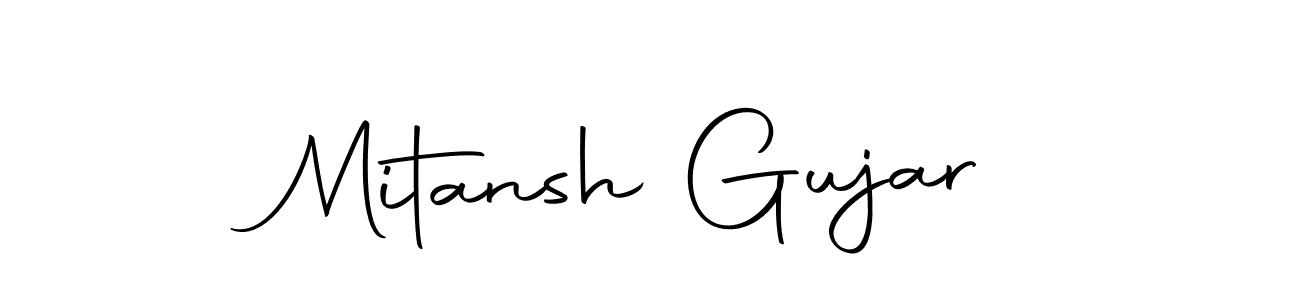 The best way (Autography-DOLnW) to make a short signature is to pick only two or three words in your name. The name Mitansh Gujar include a total of six letters. For converting this name. Mitansh Gujar signature style 10 images and pictures png