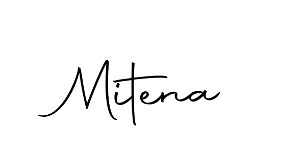 Use a signature maker to create a handwritten signature online. With this signature software, you can design (Autography-DOLnW) your own signature for name Mitena. Mitena signature style 10 images and pictures png