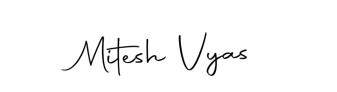 Create a beautiful signature design for name Mitesh Vyas. With this signature (Autography-DOLnW) fonts, you can make a handwritten signature for free. Mitesh Vyas signature style 10 images and pictures png
