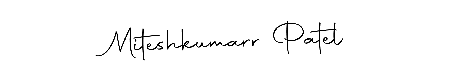 Create a beautiful signature design for name Miteshkumarr Patel. With this signature (Autography-DOLnW) fonts, you can make a handwritten signature for free. Miteshkumarr Patel signature style 10 images and pictures png