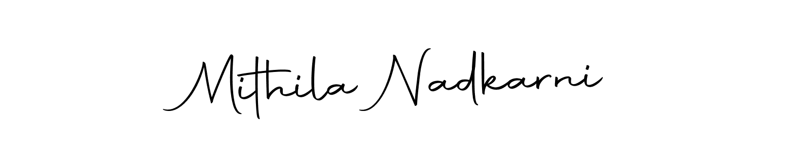 The best way (Autography-DOLnW) to make a short signature is to pick only two or three words in your name. The name Mithila Nadkarni include a total of six letters. For converting this name. Mithila Nadkarni signature style 10 images and pictures png