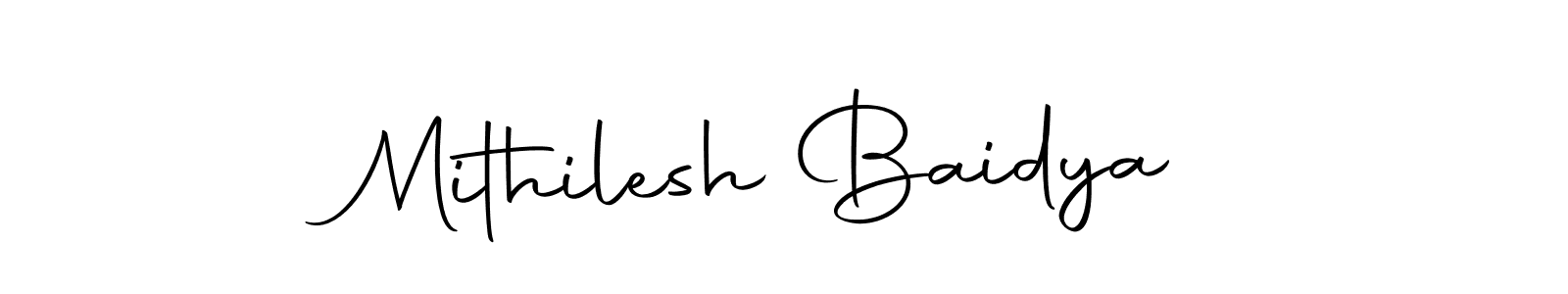 The best way (Autography-DOLnW) to make a short signature is to pick only two or three words in your name. The name Mithilesh Baidya include a total of six letters. For converting this name. Mithilesh Baidya signature style 10 images and pictures png