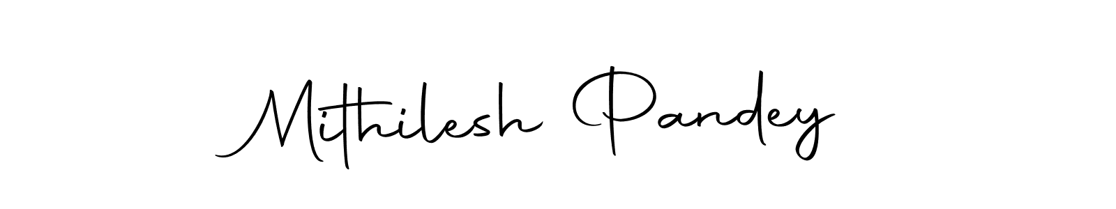 How to make Mithilesh Pandey name signature. Use Autography-DOLnW style for creating short signs online. This is the latest handwritten sign. Mithilesh Pandey signature style 10 images and pictures png