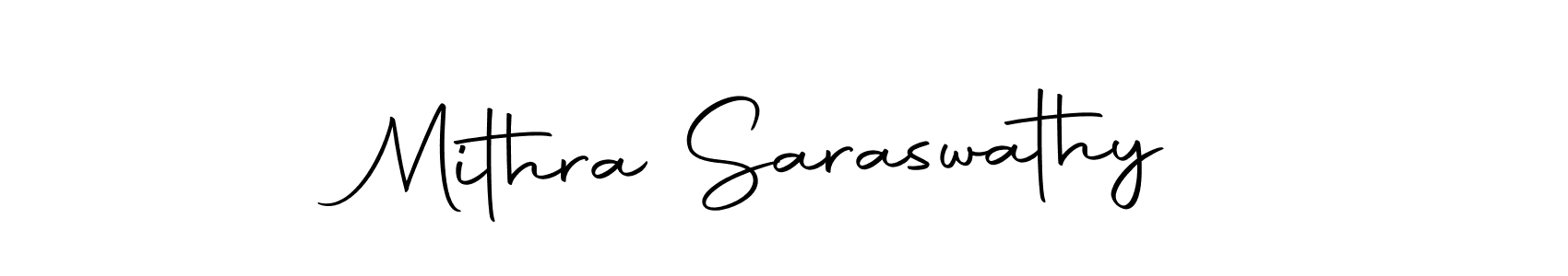 Make a beautiful signature design for name Mithra Saraswathy. Use this online signature maker to create a handwritten signature for free. Mithra Saraswathy signature style 10 images and pictures png