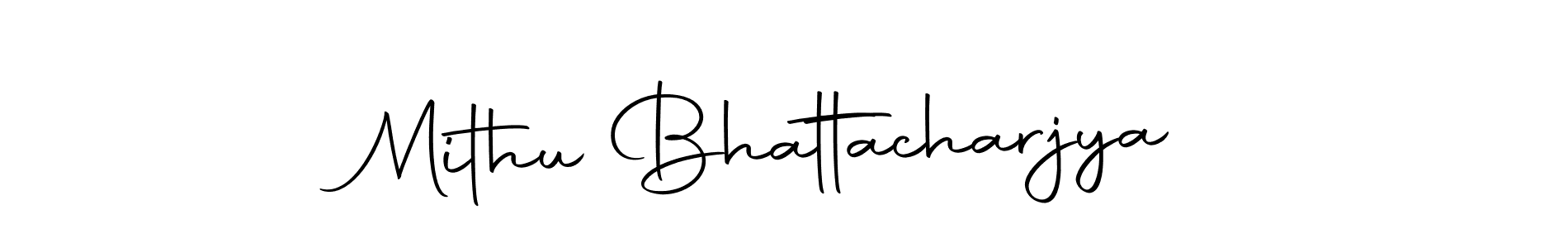 The best way (Autography-DOLnW) to make a short signature is to pick only two or three words in your name. The name Mithu Bhattacharjya include a total of six letters. For converting this name. Mithu Bhattacharjya signature style 10 images and pictures png