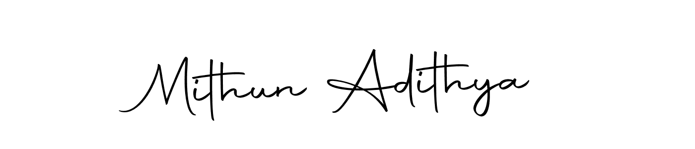 Create a beautiful signature design for name Mithun Adithya. With this signature (Autography-DOLnW) fonts, you can make a handwritten signature for free. Mithun Adithya signature style 10 images and pictures png