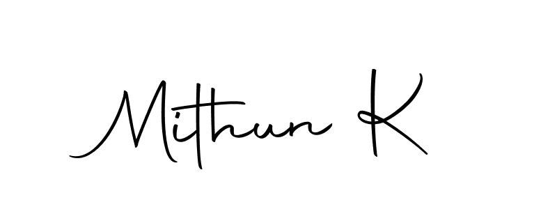 Also we have Mithun K name is the best signature style. Create professional handwritten signature collection using Autography-DOLnW autograph style. Mithun K signature style 10 images and pictures png