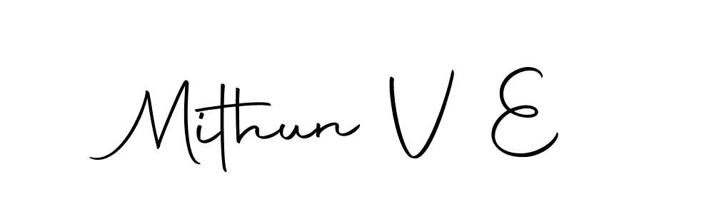 Create a beautiful signature design for name Mithun V E. With this signature (Autography-DOLnW) fonts, you can make a handwritten signature for free. Mithun V E signature style 10 images and pictures png