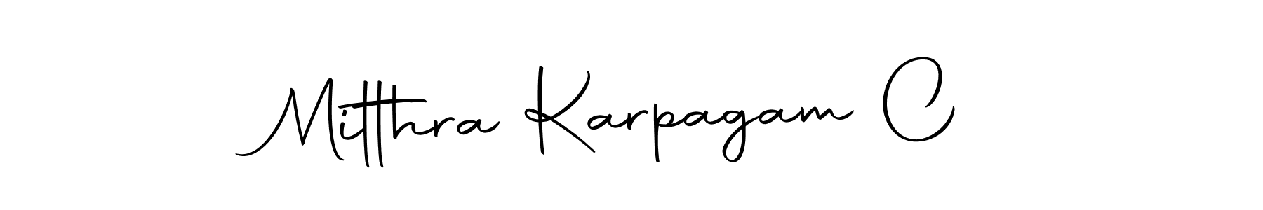 Autography-DOLnW is a professional signature style that is perfect for those who want to add a touch of class to their signature. It is also a great choice for those who want to make their signature more unique. Get Mitthra Karpagam C name to fancy signature for free. Mitthra Karpagam C signature style 10 images and pictures png